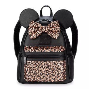 Minnie Mouse Sequined Mini Backpack by Loungefly – Belle Bronze [RARE]